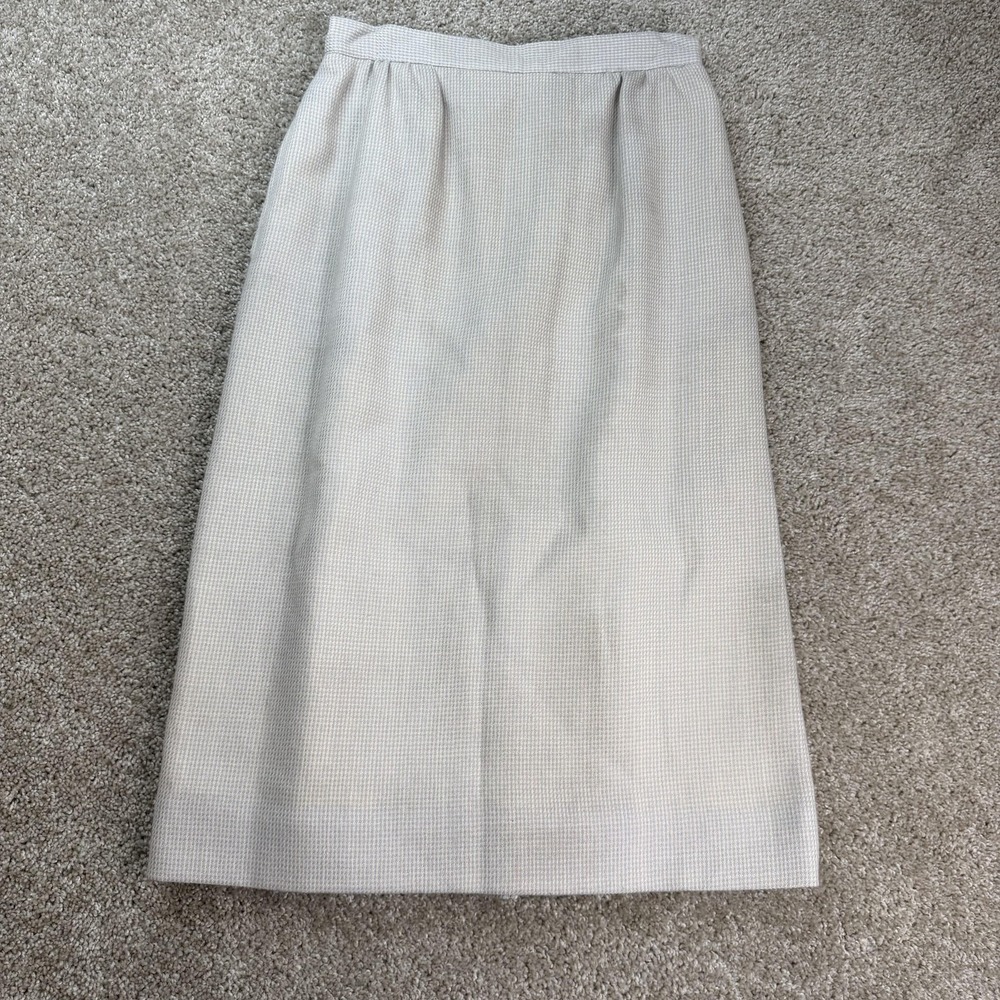 Vintage The Villager Skirt Womens M Purple Check Wool Pencil Midi Tweed Lined